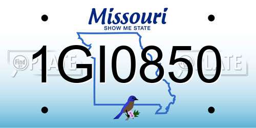 1GI0850 Missouri License Plate