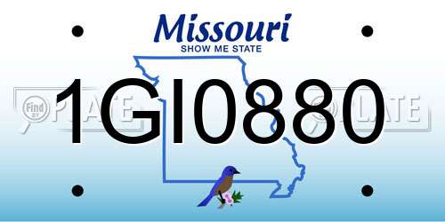 1GI0880 Missouri License Plate