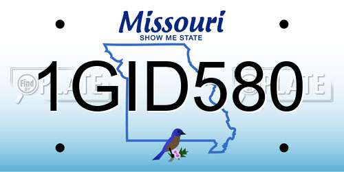 1GID580 Missouri License Plate