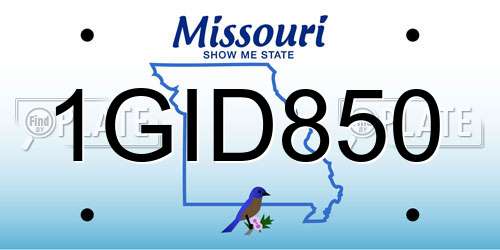 1GID850 Missouri License Plate