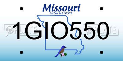 1GIO550 Missouri License Plate