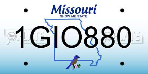 1GIO880 Missouri License Plate