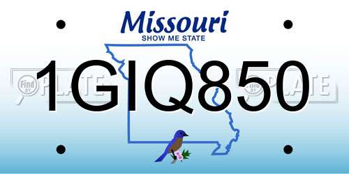 1GIQ850 Missouri License Plate