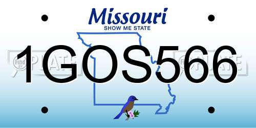 1GOS566 Missouri License Plate