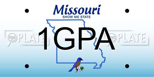 1GPA Missouri License Plate