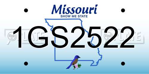 1GS2522 Missouri License Plate