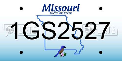 1GS2527 Missouri License Plate