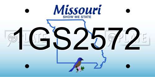 1GS2572 Missouri License Plate