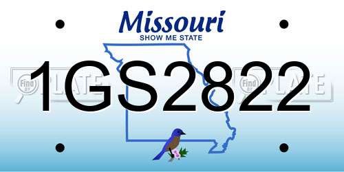 1GS2822 Missouri License Plate