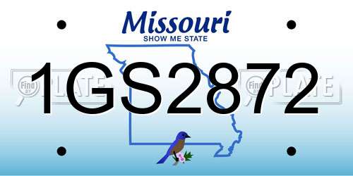 1GS2872 Missouri License Plate