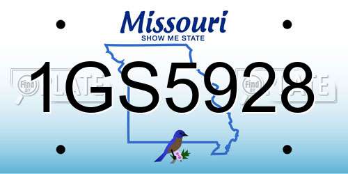 1GS5928 Missouri License Plate
