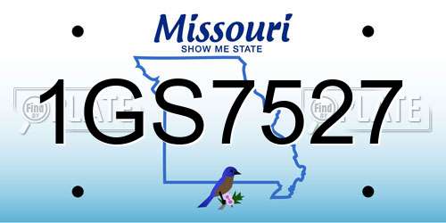 1GS7527 Missouri License Plate