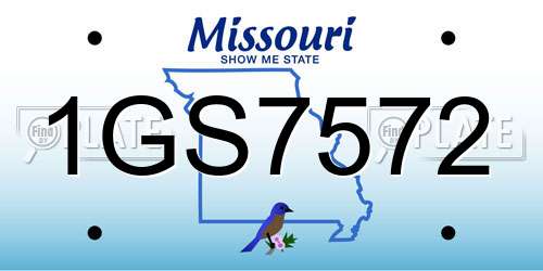 1GS7572 Missouri License Plate