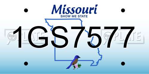 1GS7577 Missouri License Plate