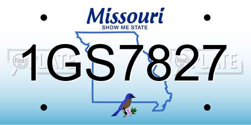 1GS7827 Missouri License Plate