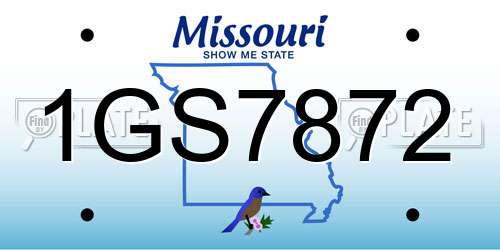 1GS7872 Missouri License Plate
