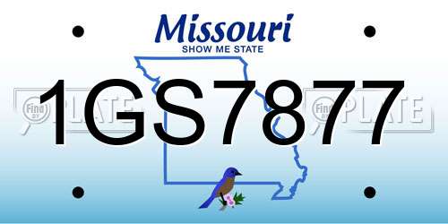 1GS7877 Missouri License Plate