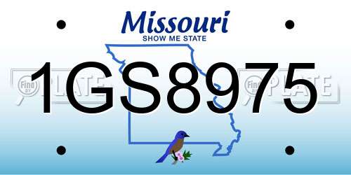 1GS8975 Missouri License Plate