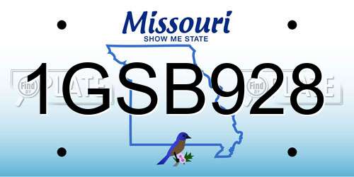 1GSB928 Missouri License Plate