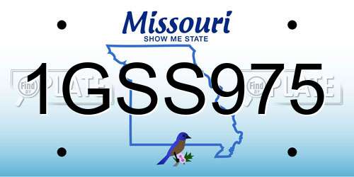 1GSS975 Missouri License Plate