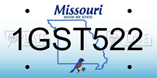 1GST522 Missouri License Plate
