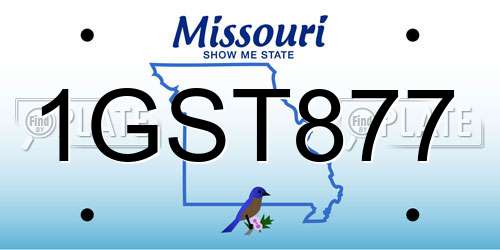 1GST877 Missouri License Plate