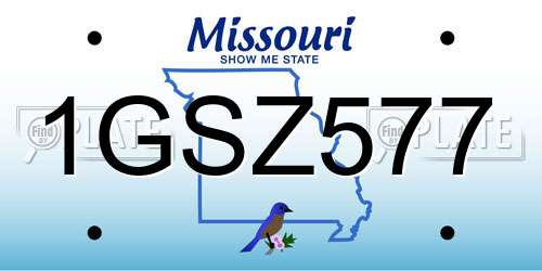 1GSZ577 Missouri License Plate