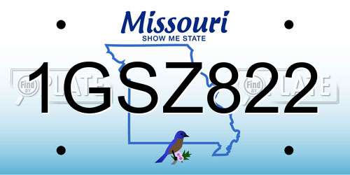 1GSZ822 Missouri License Plate