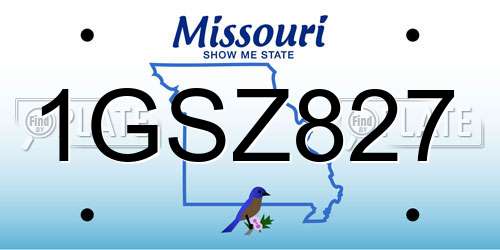 1GSZ827 Missouri License Plate