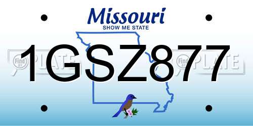 1GSZ877 Missouri License Plate