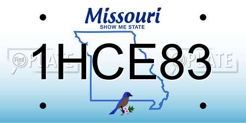 1HCE83 Missouri License Plate