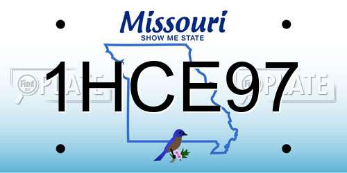 1HCE97 Missouri License Plate