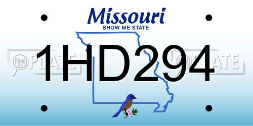 1HD294 Missouri License Plate