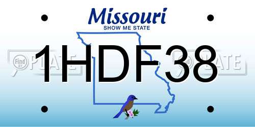 1HDF38 Missouri License Plate