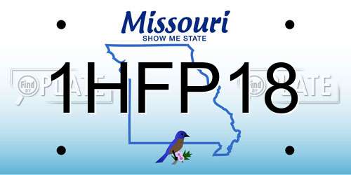 1HFP18 Missouri License Plate