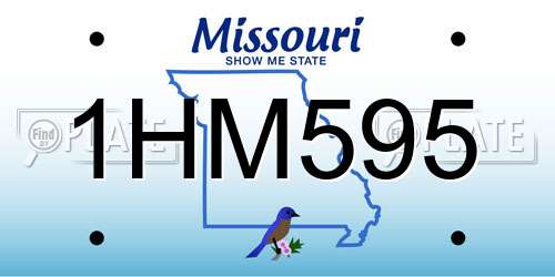 1HM595 Missouri License Plate