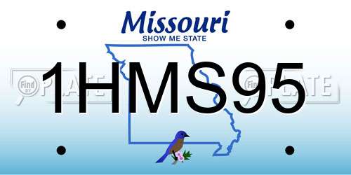 1HMS95 Missouri License Plate
