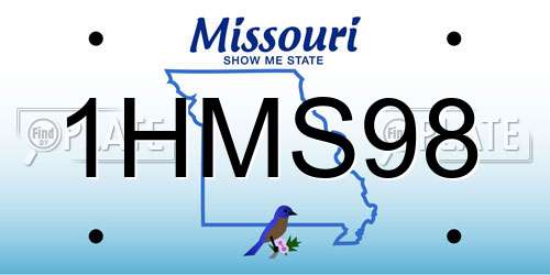 1HMS98 Missouri License Plate