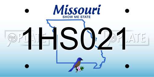 1HS021 Missouri License Plate