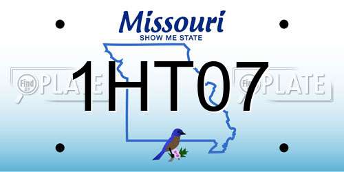 1HT07 Missouri License Plate