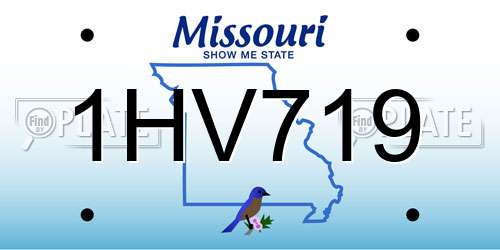 1HV719 Missouri License Plate