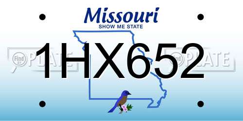 1HX652 Missouri License Plate