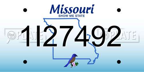 1I27492 Missouri License Plate