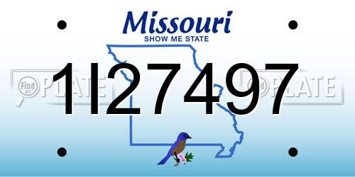 1I27497 Missouri License Plate