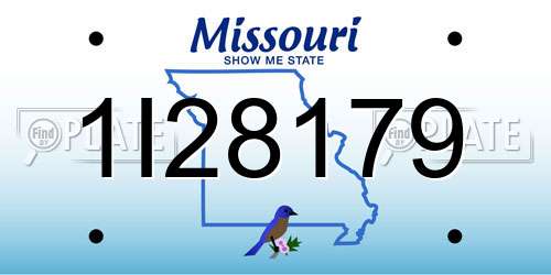 1I28179 Missouri License Plate