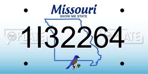 1I32264 Missouri License Plate