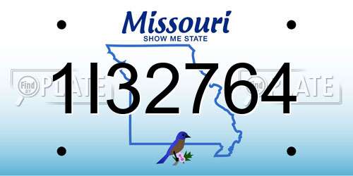1I32764 Missouri License Plate