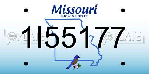 1I55177 Missouri License Plate