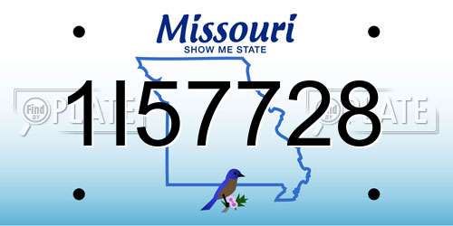 1I57728 Missouri License Plate