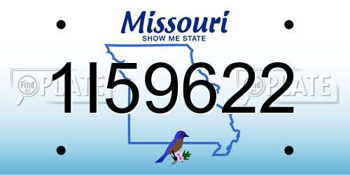1I59622 Missouri License Plate